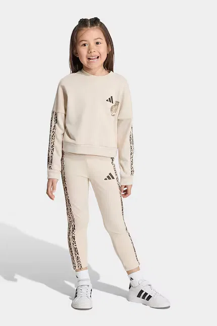 Комплект с животным принтом Adidas, бежевый
