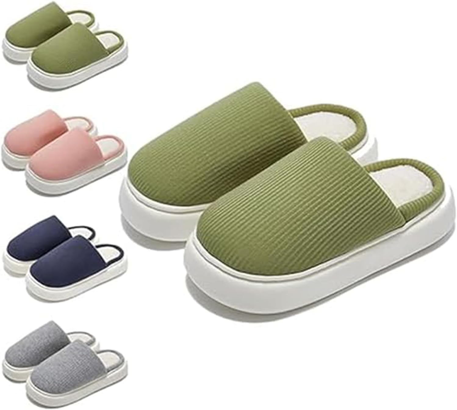 

YoiTs The Cloudies - Плюшевые тапочки Flummys с противоскользящей подошвой, уютные домашние тапочки для женщин и мужчин (синие, 44-45)