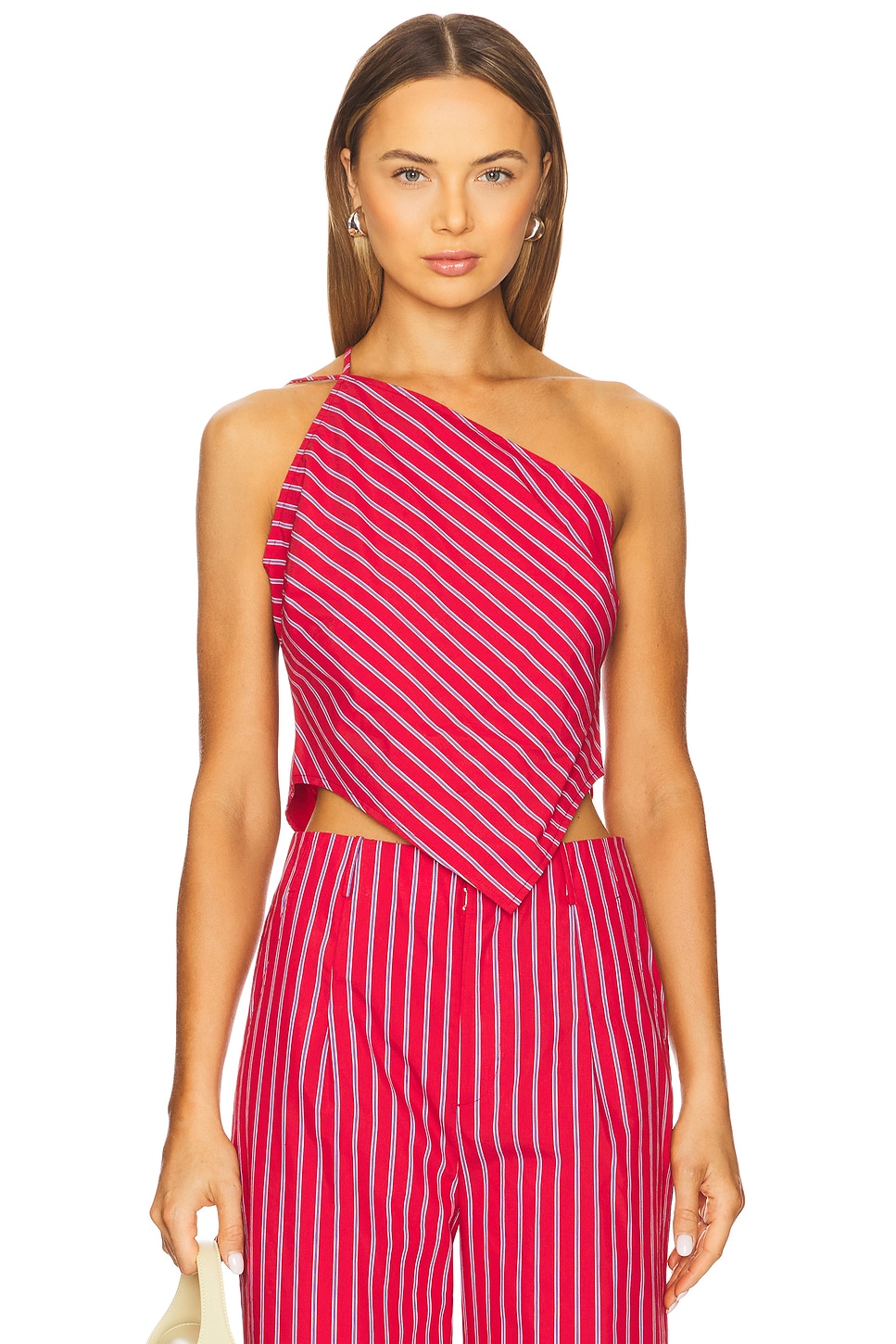 

Асимметричный топ Claudine Line & Dot, red