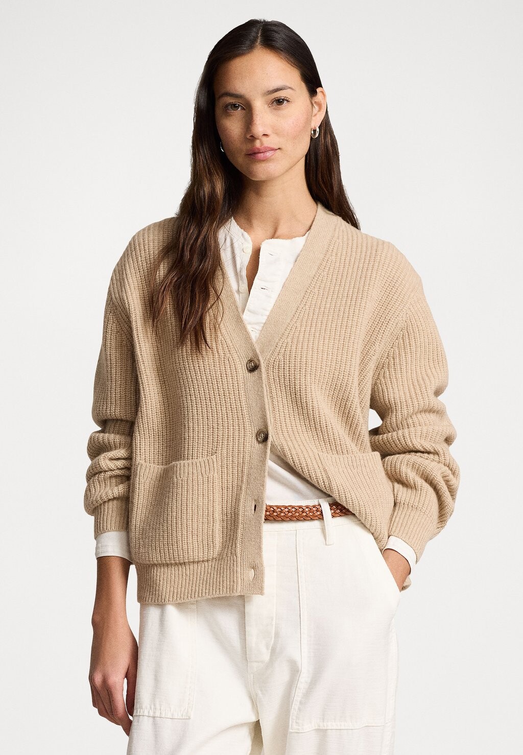 

Кардиган WOOL-CASHMERE V-NECK CARDIGAN Ralph Lauren, бежевый