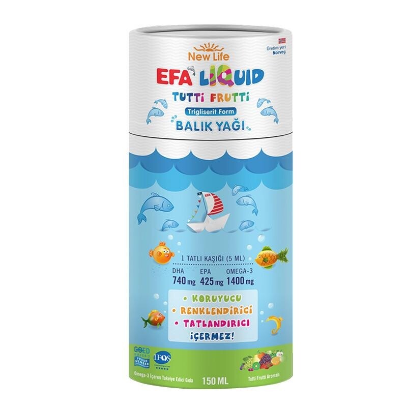 

New Life Efa Liquid Tutti Frutti Ароматизированный рыбий жир 150 мл