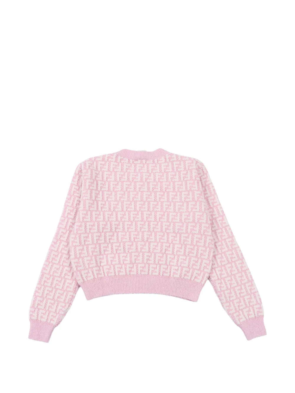 Кардиган с длинными рукавами и мотивом FF Fendi Kids, розовый — фото 2