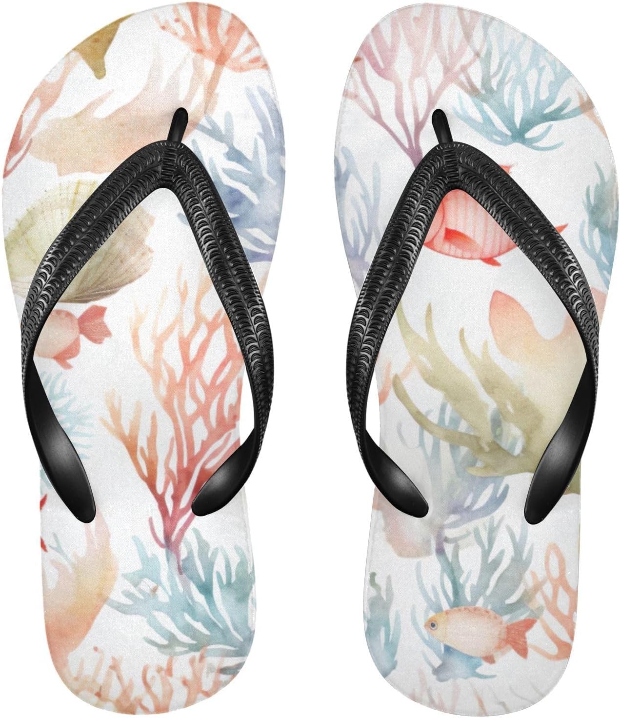 

Женские и мужские летние пляжные шлепанцы Pink Coral с коралловой рыбкой для душа Kfbe