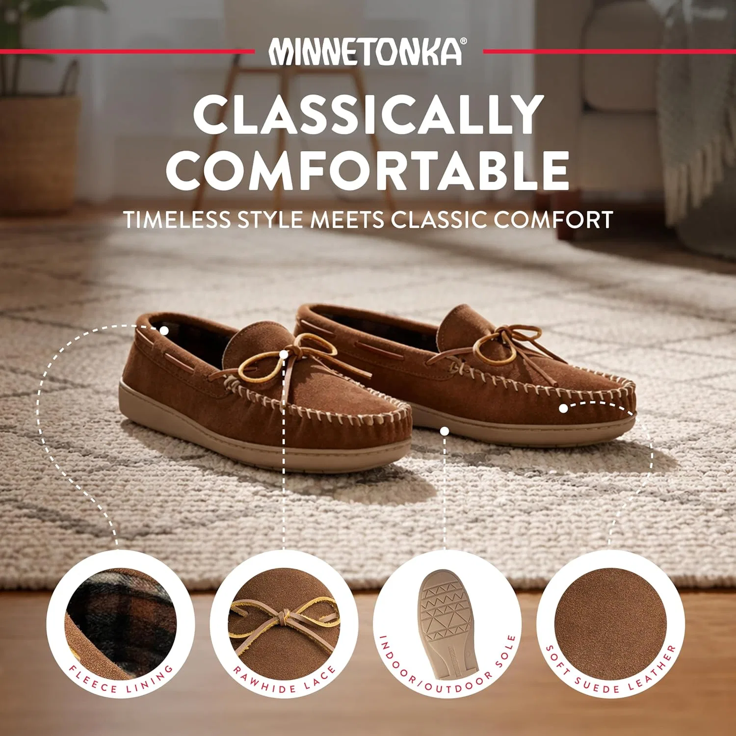 Тапочки с подкладкой Minnetonka, виски — фото 3