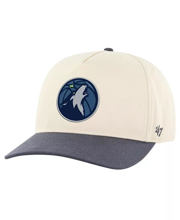 

Мужская кремовая/темно-синяя регулируемая кепка Minnesota Timberwolves Roscoe Hitch '47 Brand, белый