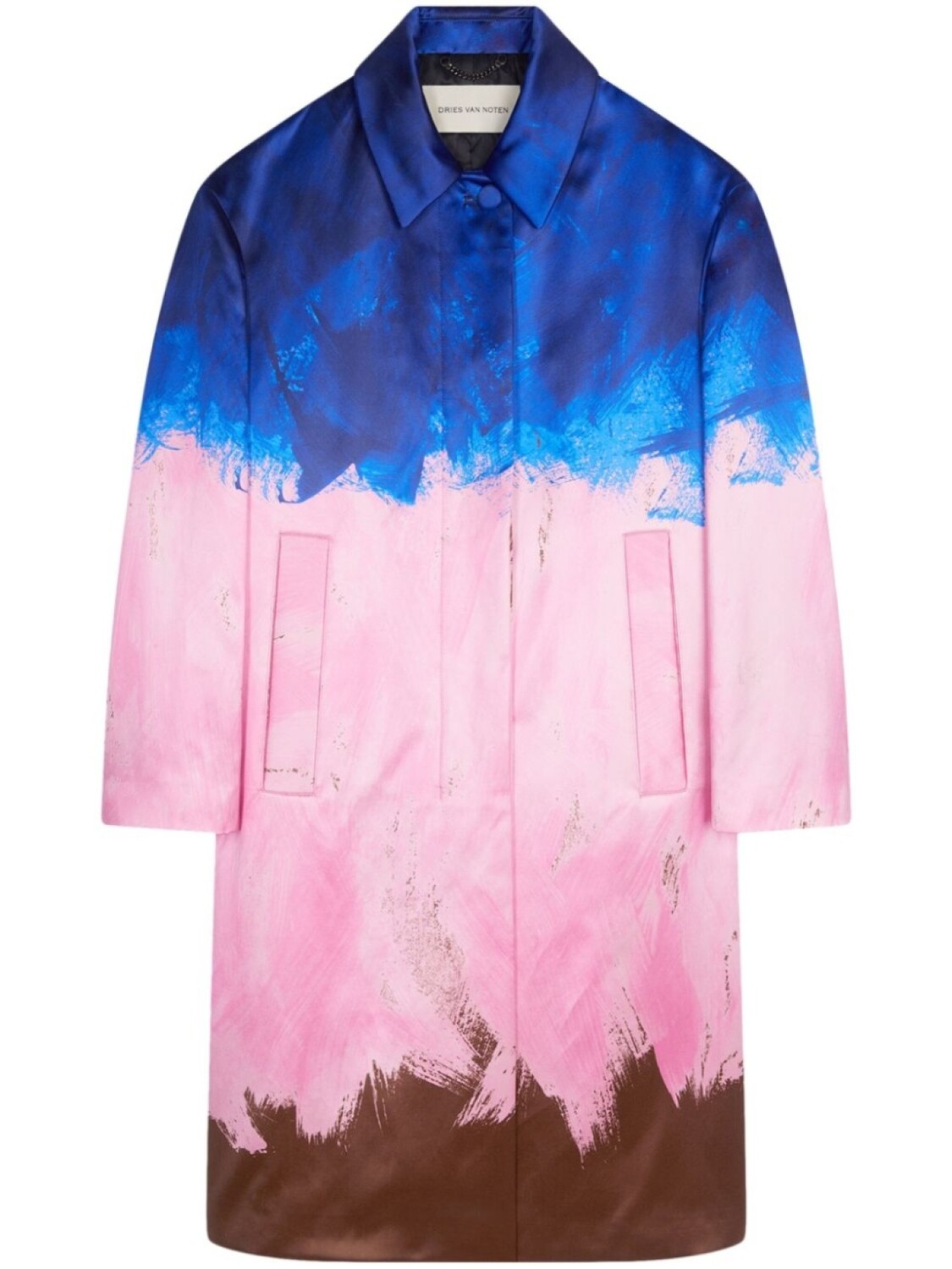 

Пальто с принтом DRIES VAN NOTEN, розовый
