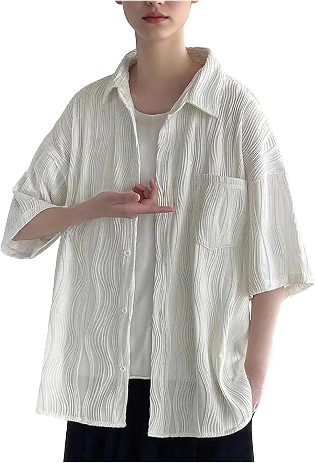 Алоха-рубашка с принтом, свободная, Aloha Shirt, белый