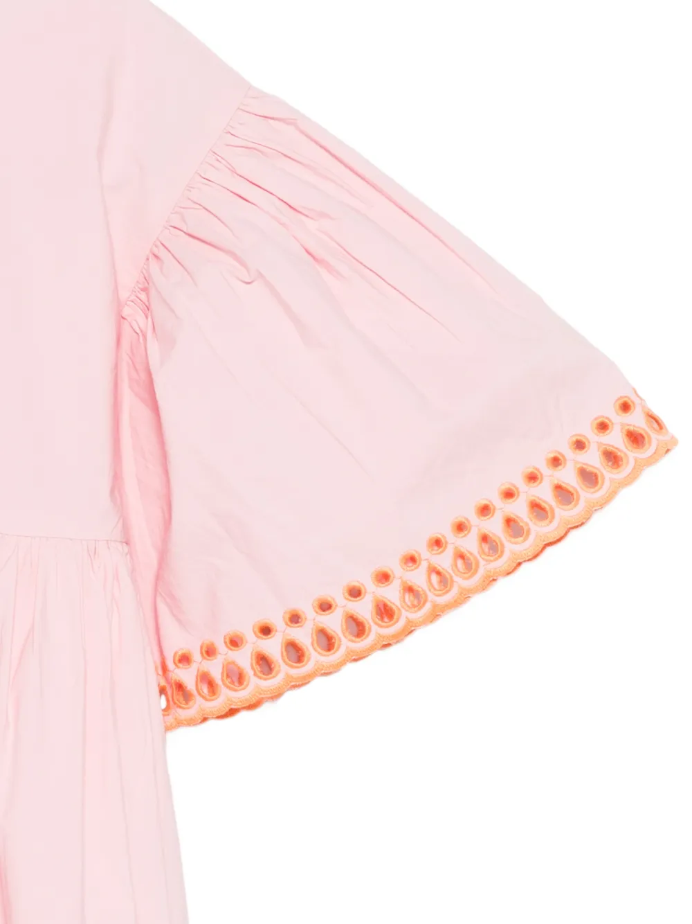 Платье с вышивкой и рюшами Stella Mccartney Kids, розовый — фото 3