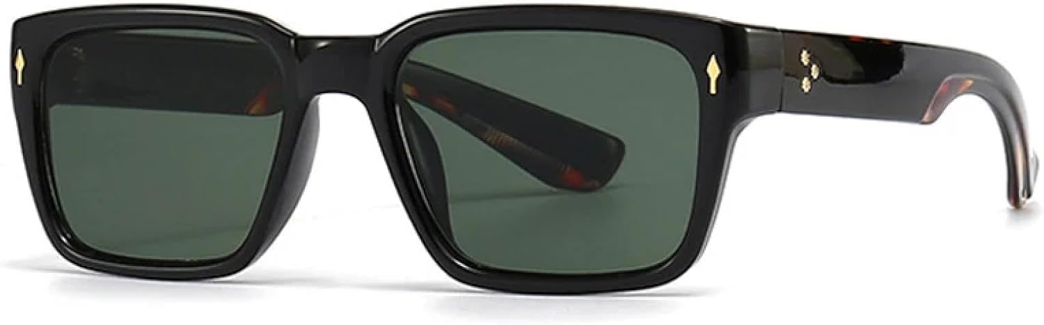 

Солнцезащитные очки в стиле ретро с заклепками для женщин, модные градиентные очки с защитой от УФ-излучения UV400, трендовые солнцезащитные очки для мужчин TVTBBVV, Black Dark Green