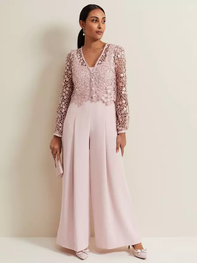 

Комбинезон Phase Eight Petite Mariposa Lace Overlay, цвет pale pink