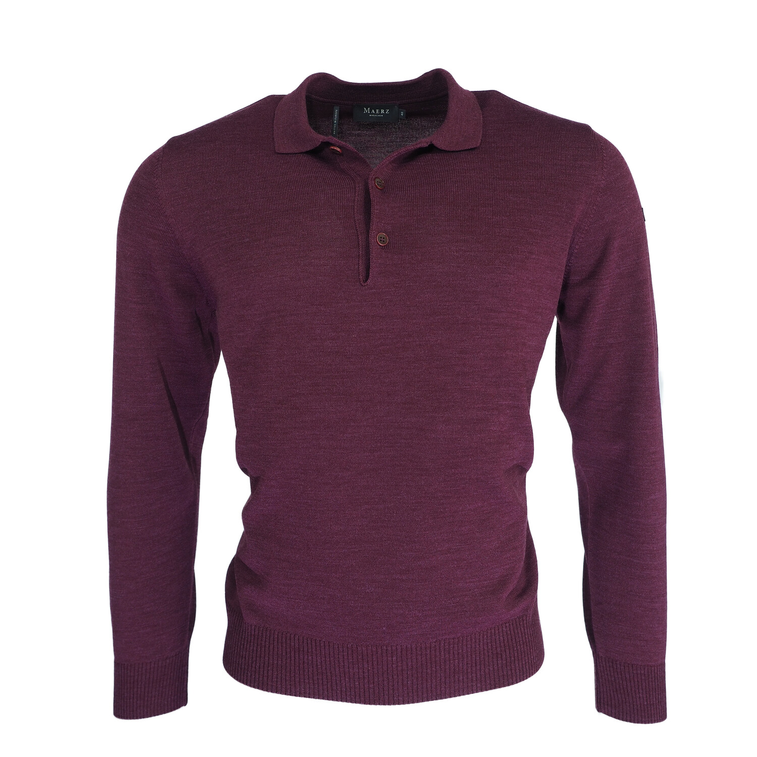 

Пуловер März Polokragen Superwash Classic Fit, цвет Brombeer