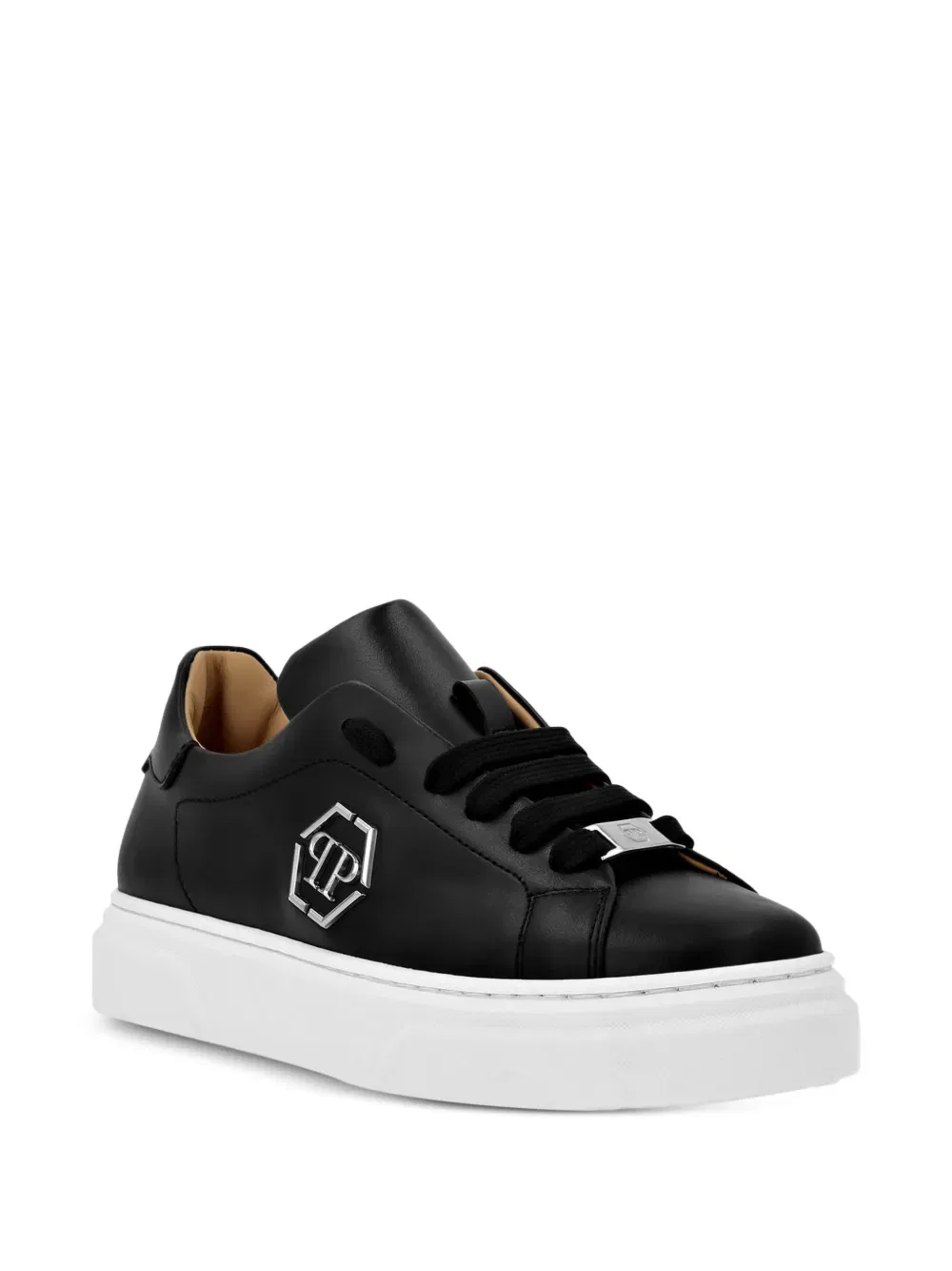 Низкие кожаные кроссовки Philipp Plein Junior, черный
