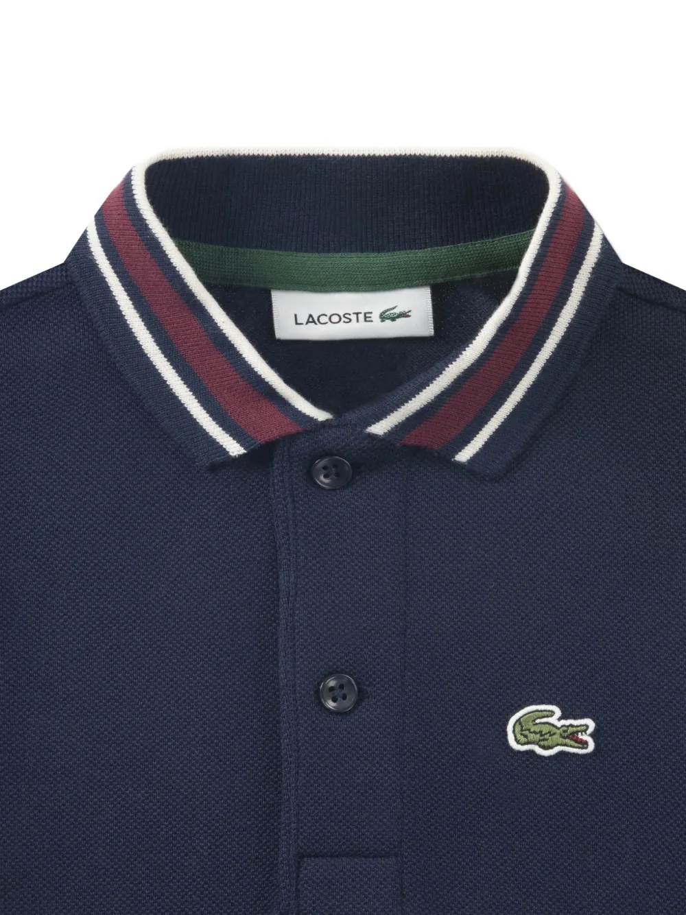 Поло с полосатым воротником Lacoste Kids, синий — фото 4