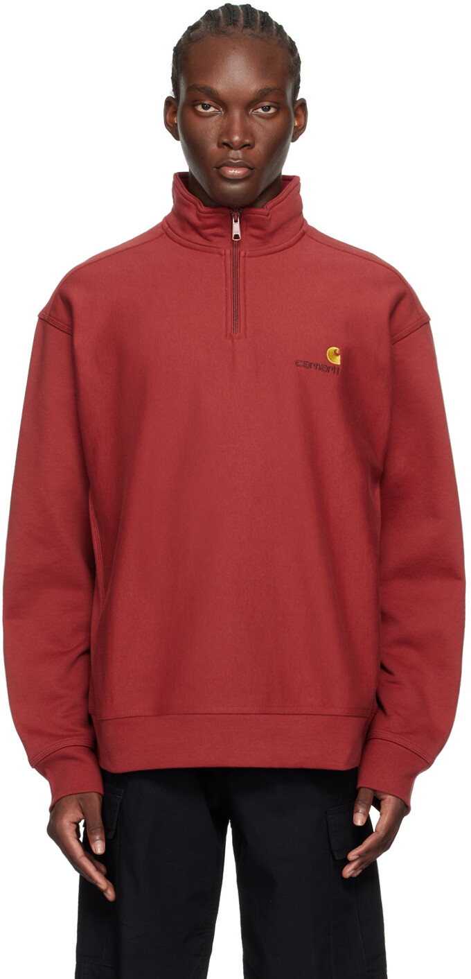 

Красный свитшот с надписью American Script Carhartt Work In Progress, Tuscany