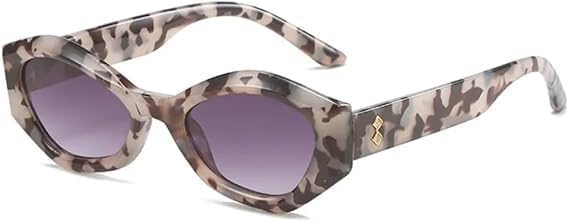 

Солнцезащитные очки для мужчин и женщин - защита UV400 - линзы цвета "кошачий глаз" в стиле панк, для занятий спортом на открытом воздухе и вождения QWBSER, Leopard-gray