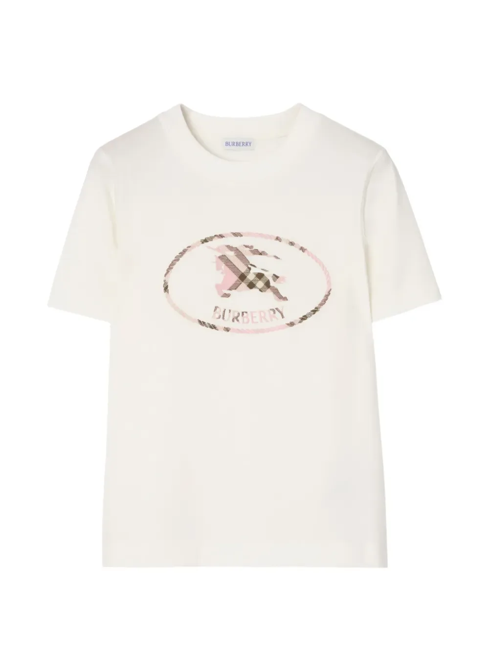 Футболка хлопковая, Knight BURBERRY, чековый рисунок, белый