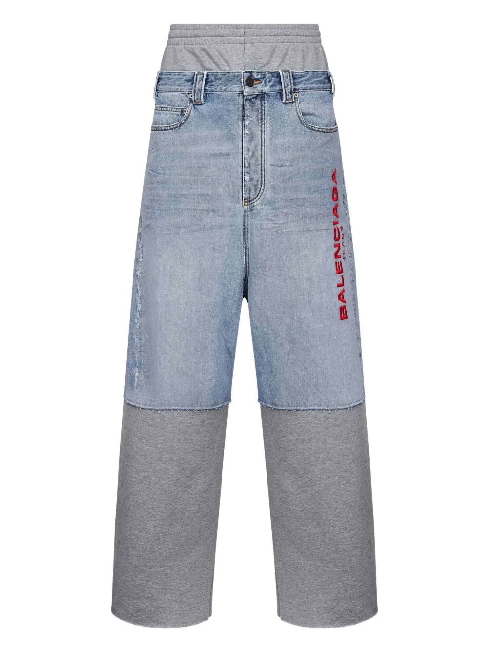 

Брюки с флисовыми вставками и потертостями BALENCIAGA, синий