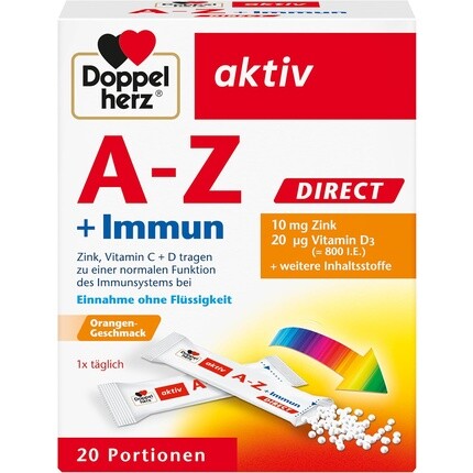 

AZ + Immun DIRECT с цинком, витамином B12, витамином C и D для поддержки иммунной системы, жидкость Doppelherz