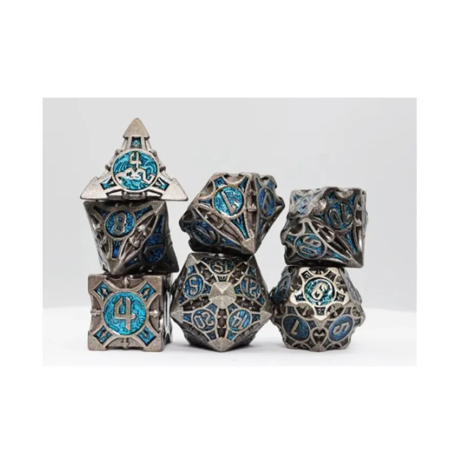 

Полигональный набор стрел — кибернетический (7), Dice Sets - Metal (Foam Brain Games)