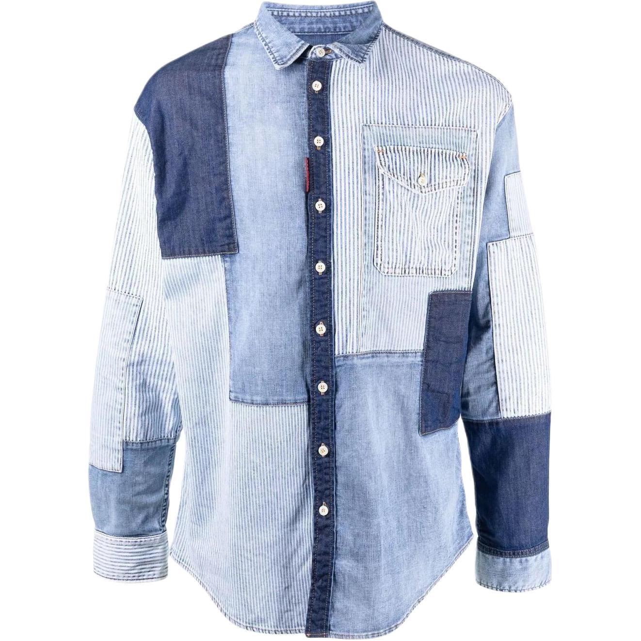 

DSQUARED 2 Рубашка мужская Blue Lapel Moderate Others