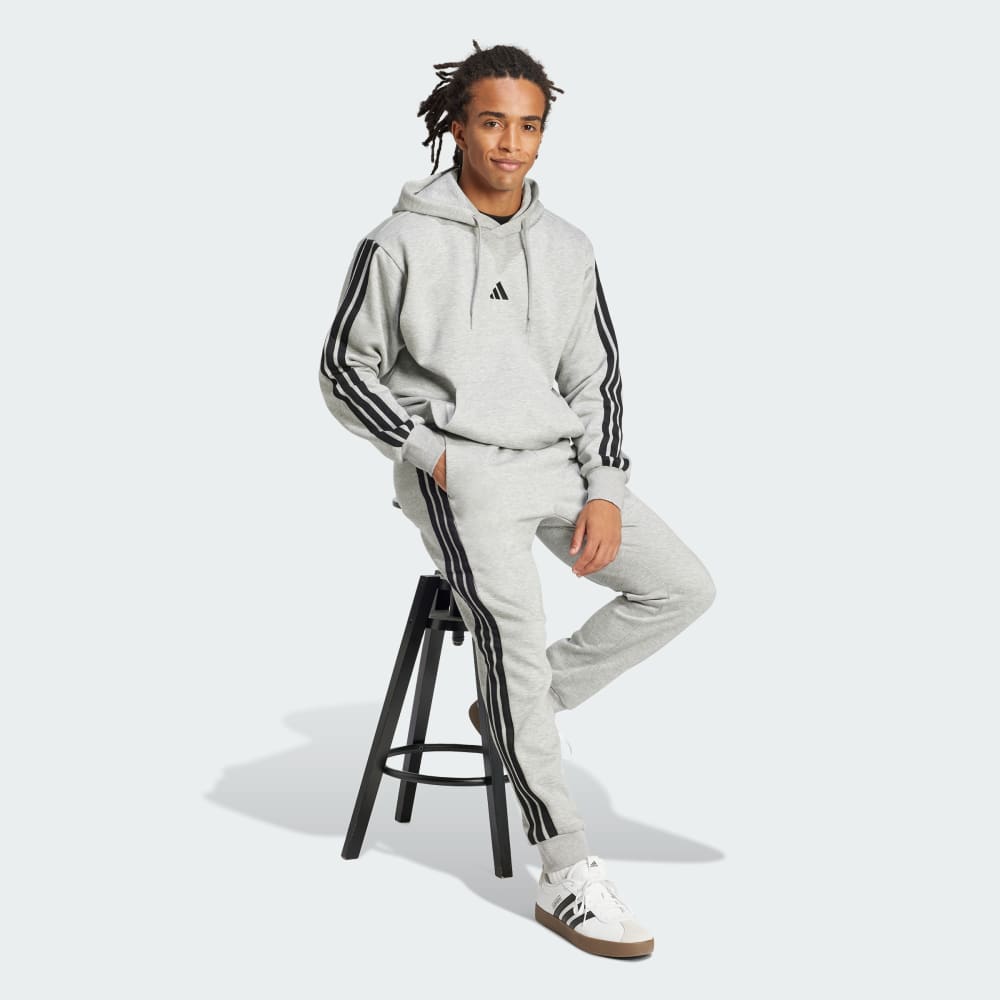 Спортивные брюки Adidas Essentials 3-Stripes Fleece Pants, цвет Medium Grey Heather/Black — фото 3
