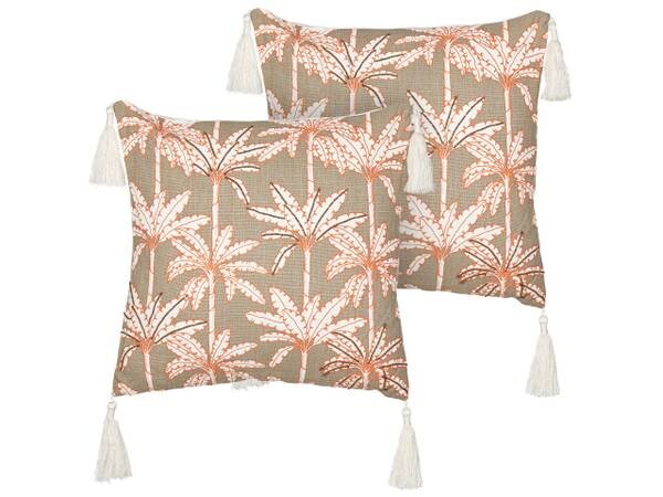 

Подушка Beliani 2 шт MELOBESIA, 45x45x45 см цвет beige/multicolor/weiß