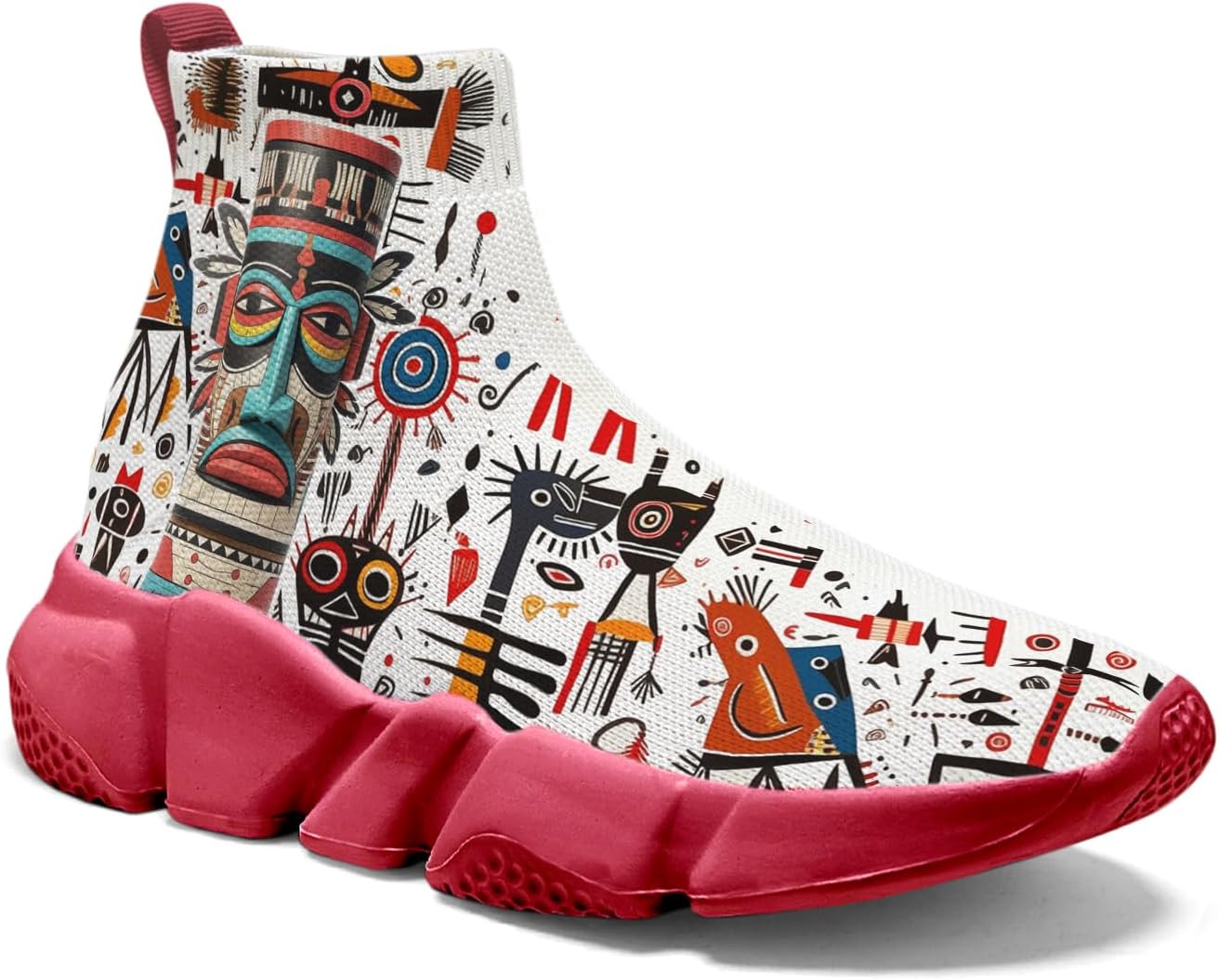 

Мужские вязаные носочные кроссовки Hetios - удобные легкие слипоны для ходьбы, Indian Totem_18