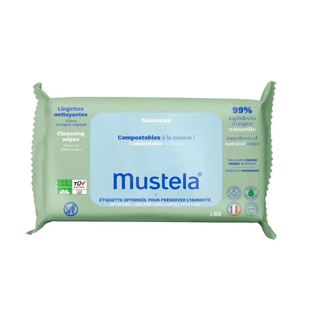 Компостируемые салфетки Mustela с ароматом, 60 шт. Mustela