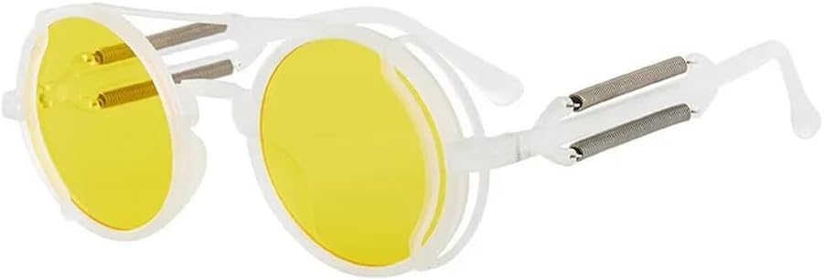 

Винтажные панк-солнцезащитные очки в круглой оправе для мужчин и женщин в стиле стимпанк. Защита от ультрафиолета UV400 для занятий спортом на открытом воздухе и вождения HYYZZC, 9