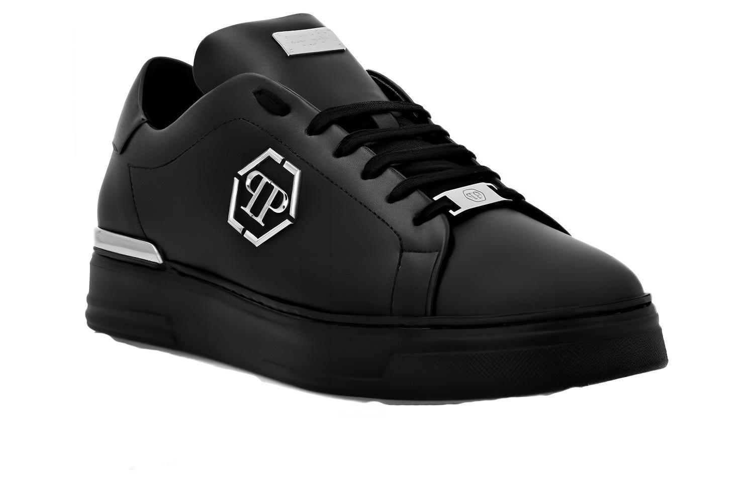 Кроссовки Hexagon Low-top Leather PHILIPP PLEIN, черный — фото 4