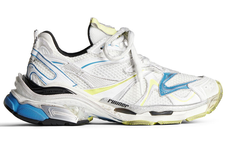 Кроссовки мужские Balenciaga Runner массивные, белый / синий / желтый / красный — фото 2