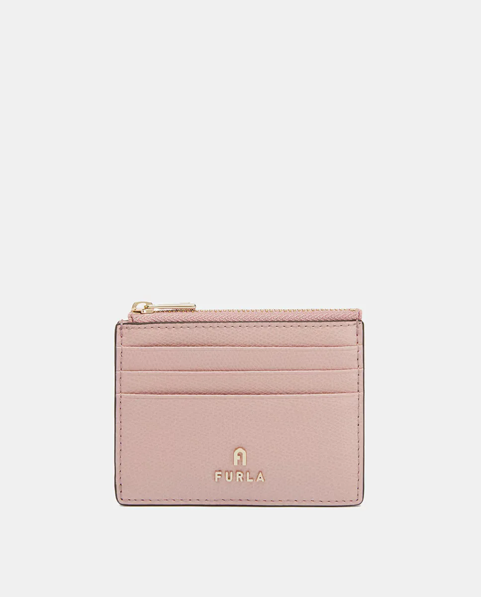 

Визитница из текстурированной кожи с принтом Furla, розовый