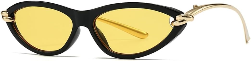 

Женские солнцезащитные очки «кошачий глаз» маленького овального размера, роскошные, в винтажном стиле панк, с металлическим покрытием, защита от УФ-излучения UV400 TOIPASTN, C6blackorange