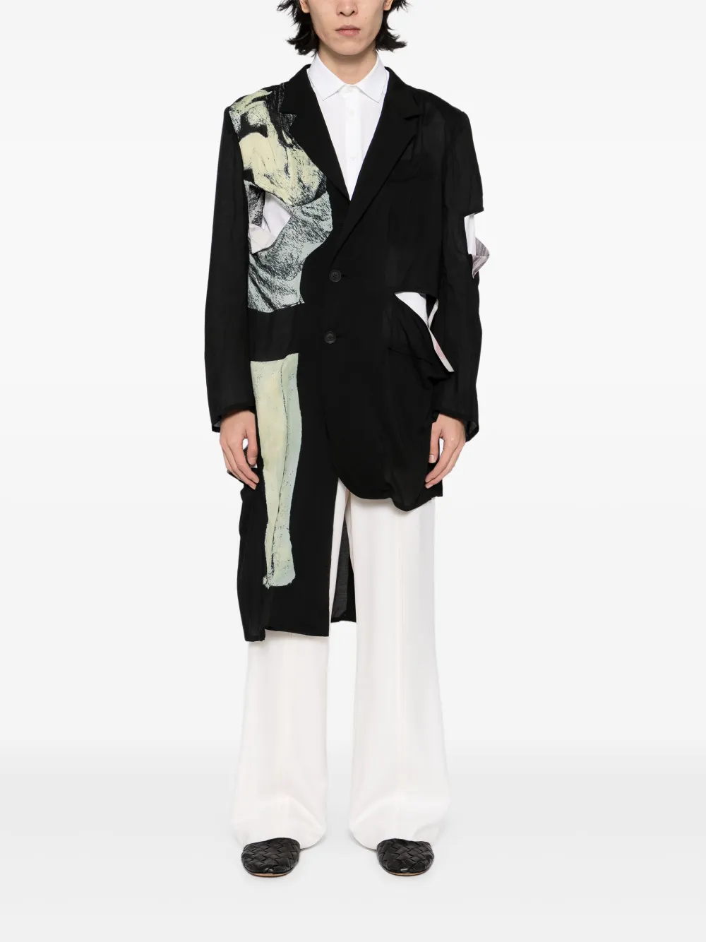 Пиджак с графичным принтом Yohji Yamamoto, черный — фото 2