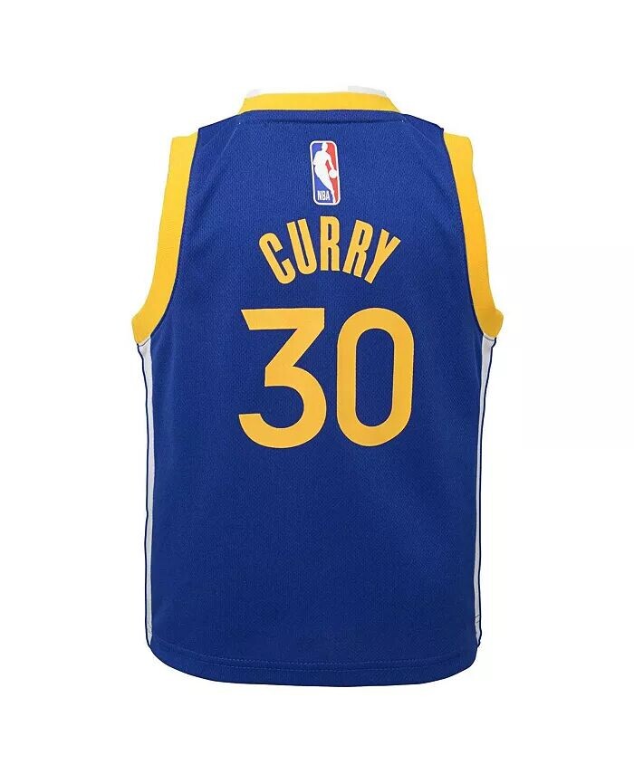 Джерси Стивена Карри Royal Golden State Warriors Dri-FIT Swingman для мальчиков и девочек дошкольного возраста — Icon Edition Nike, синий — фото 3
