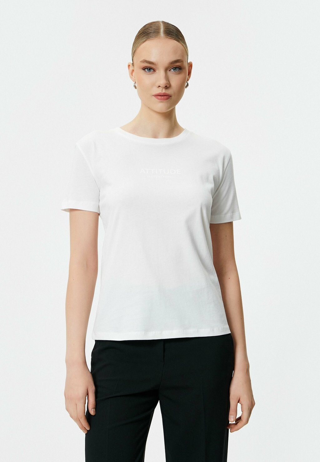 

Футболка с принтом CREW NECK SHORT SLEEVE Koton, белый