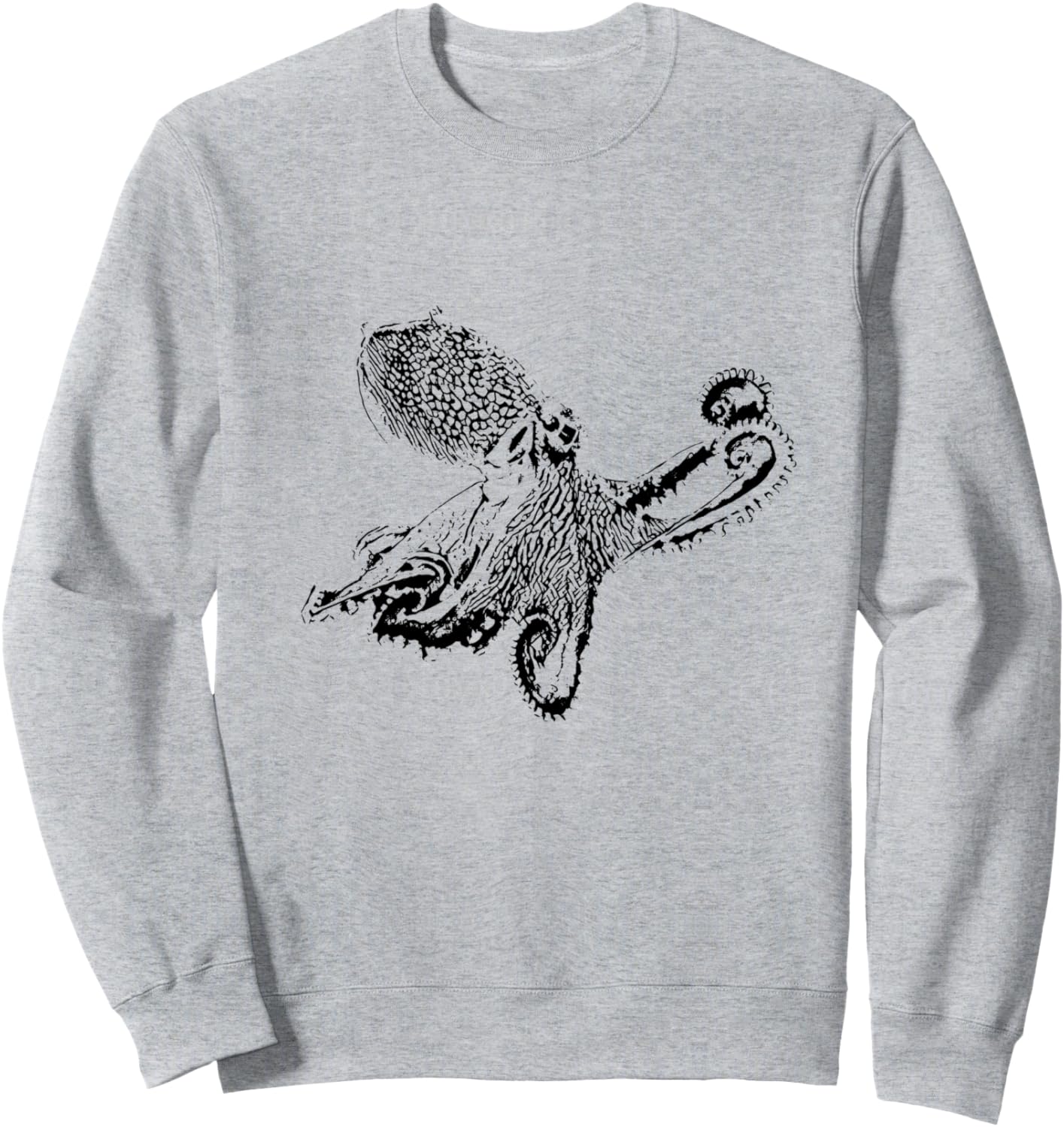 

Толстовка с изображением осьминога, кальмара, глубоководного океана, щупалец Octopus, Squid | Gift, Christmas, Birthday, серый