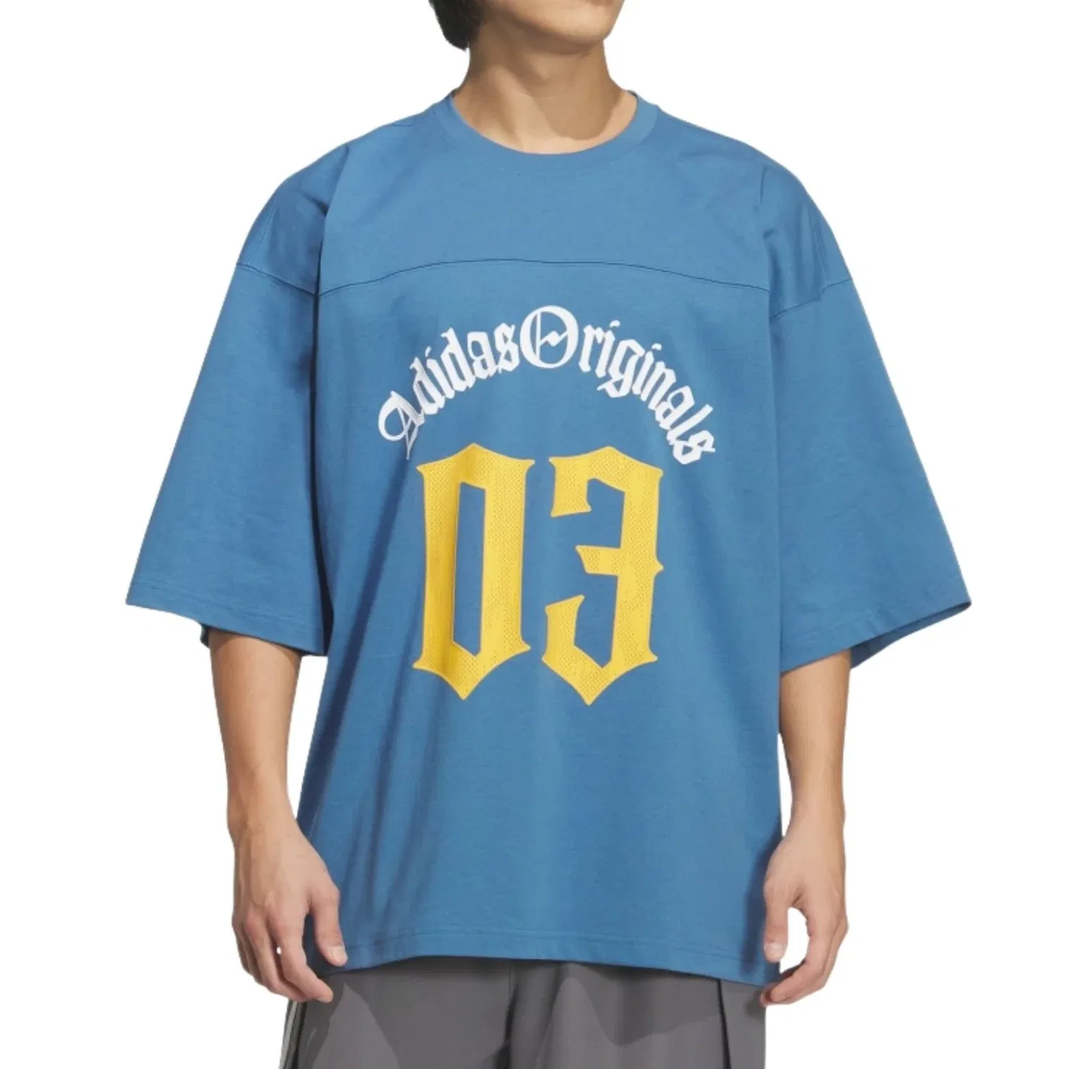 Футболка Adidas Oversized Fit, цвет «синий», KT3040 — фото 2