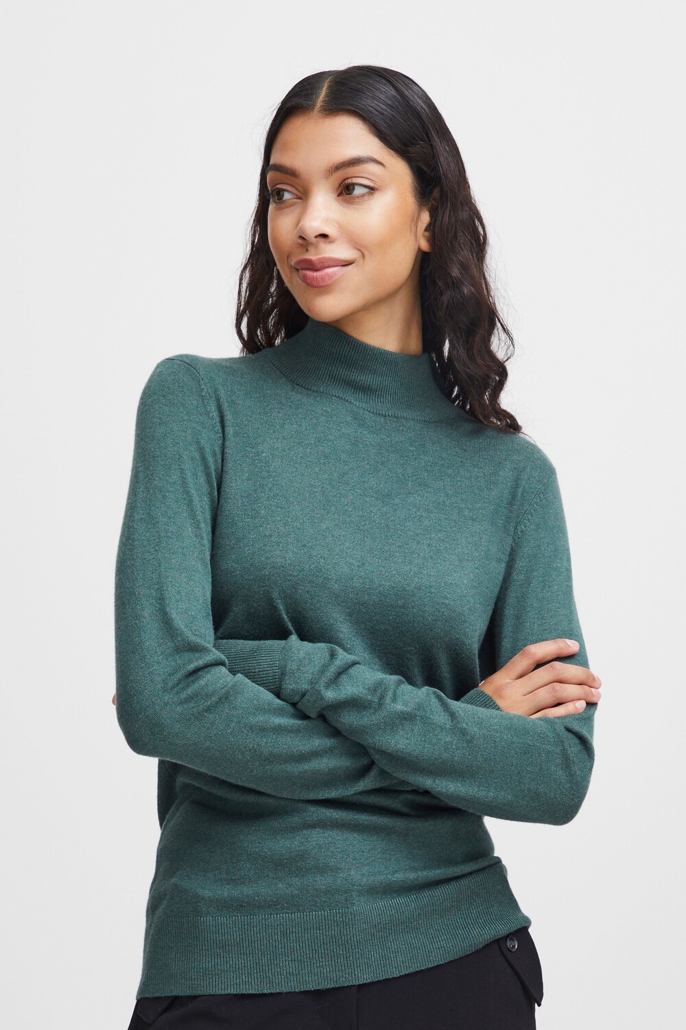 

Свитер b.young Strick BYMMPIMBA1 BUTTON JUMPER 20813511, зеленый