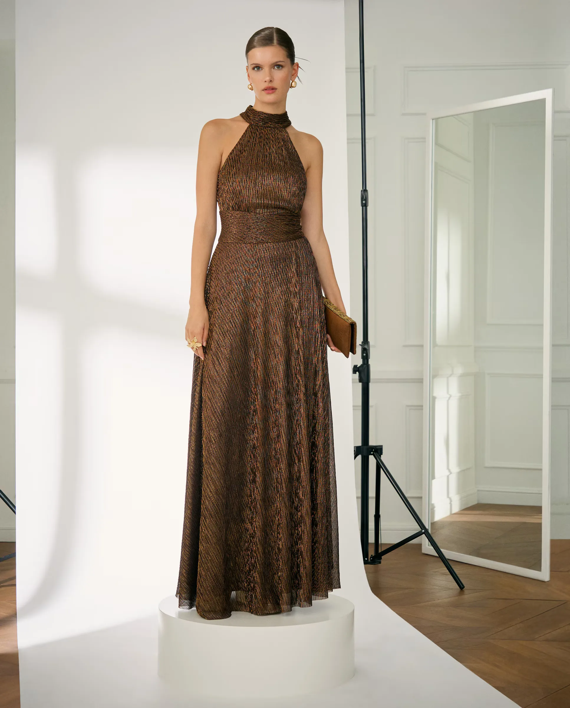 

Женское длинное платье из лайкры Woman Fiesta El Corte Inglés, цвет 391 Oro viejo