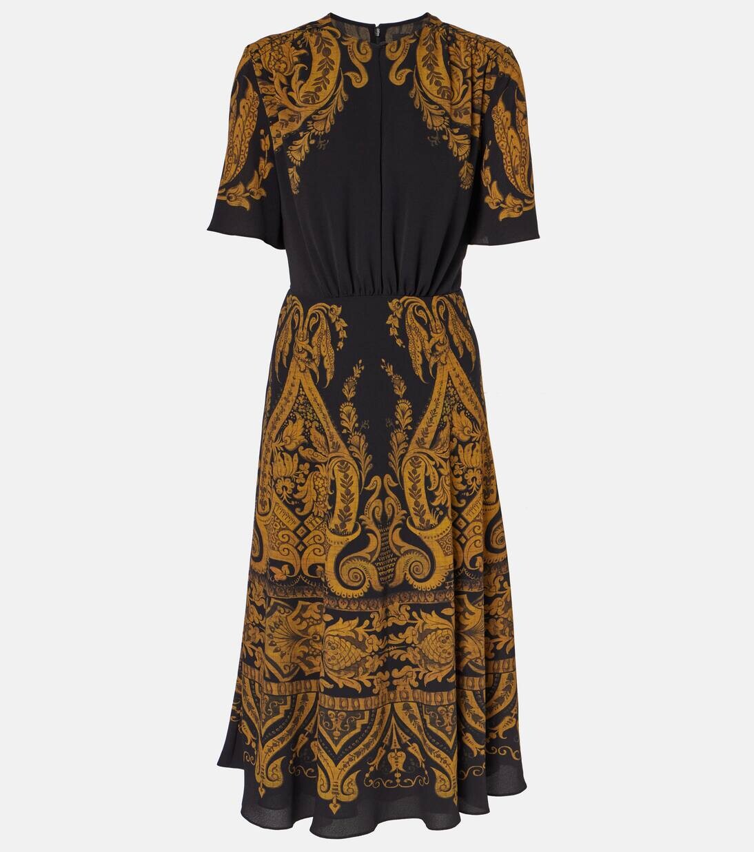 

Платье миди с узором пейсли Etro, цвет multicolor on black base