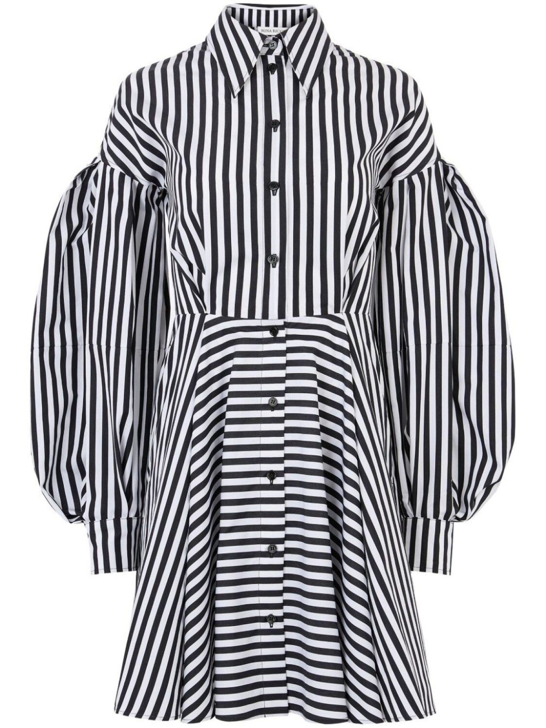 

Nina Ricci платье мини в полоску, белый