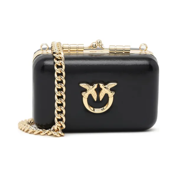 

Кожаная вечерняя сумочка Micro Love Bag Pinko, черный