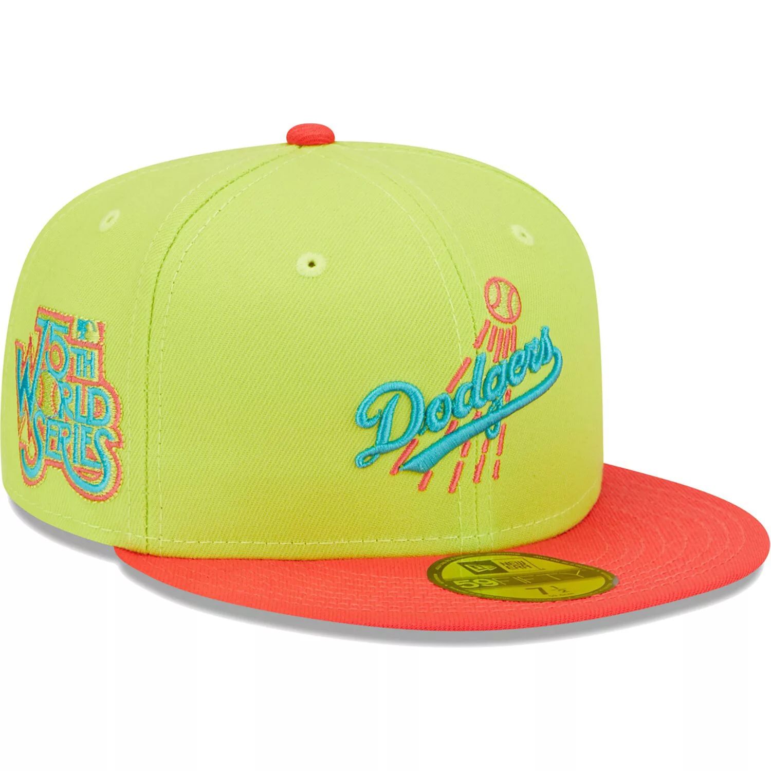 

Мужская шляпа New Era Green/Red Los Angeles Dodgers Cyber ​​Highlighter 59FIFTY