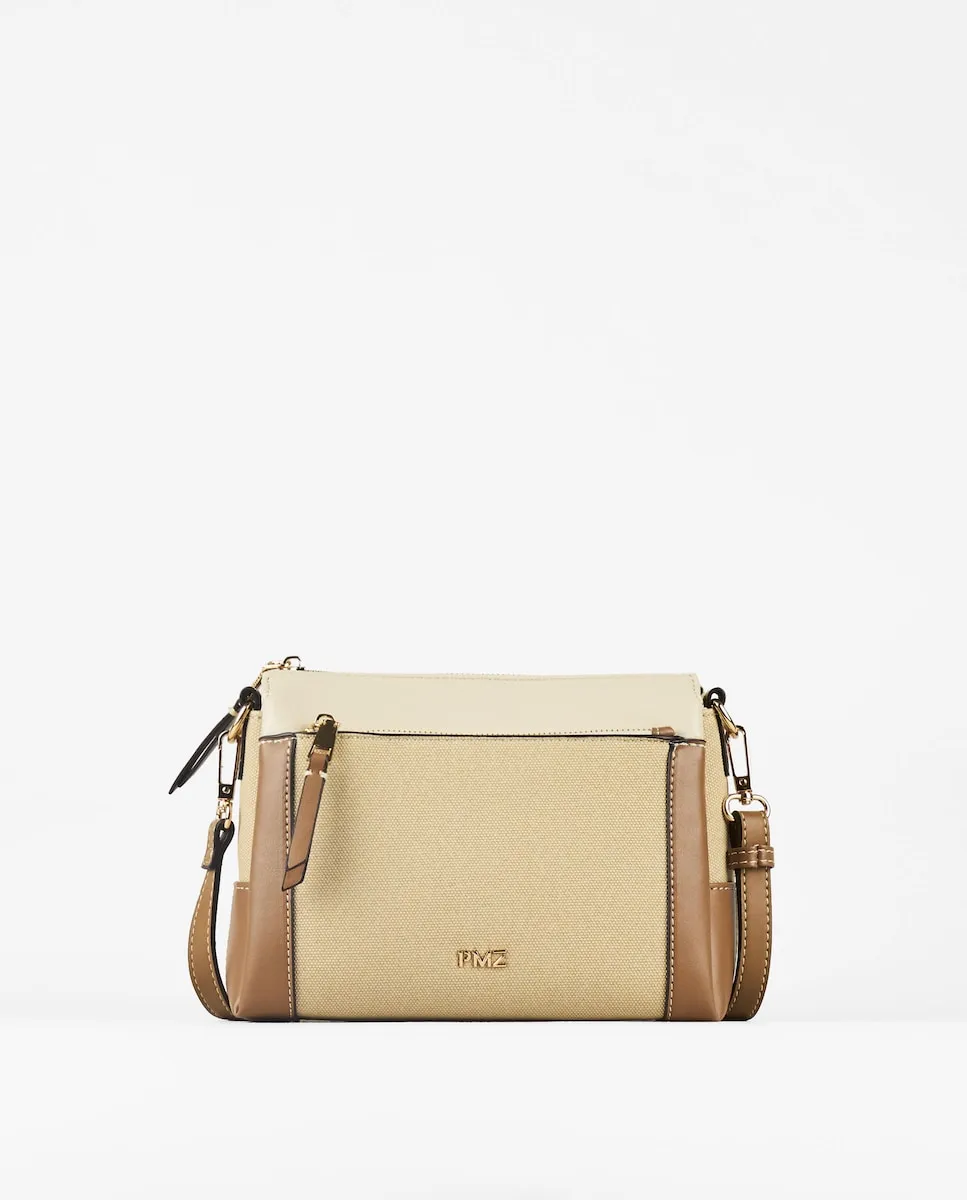 

Женская сумка через плечо из комбинированной кожи PACOMARTINEZ, бежевый