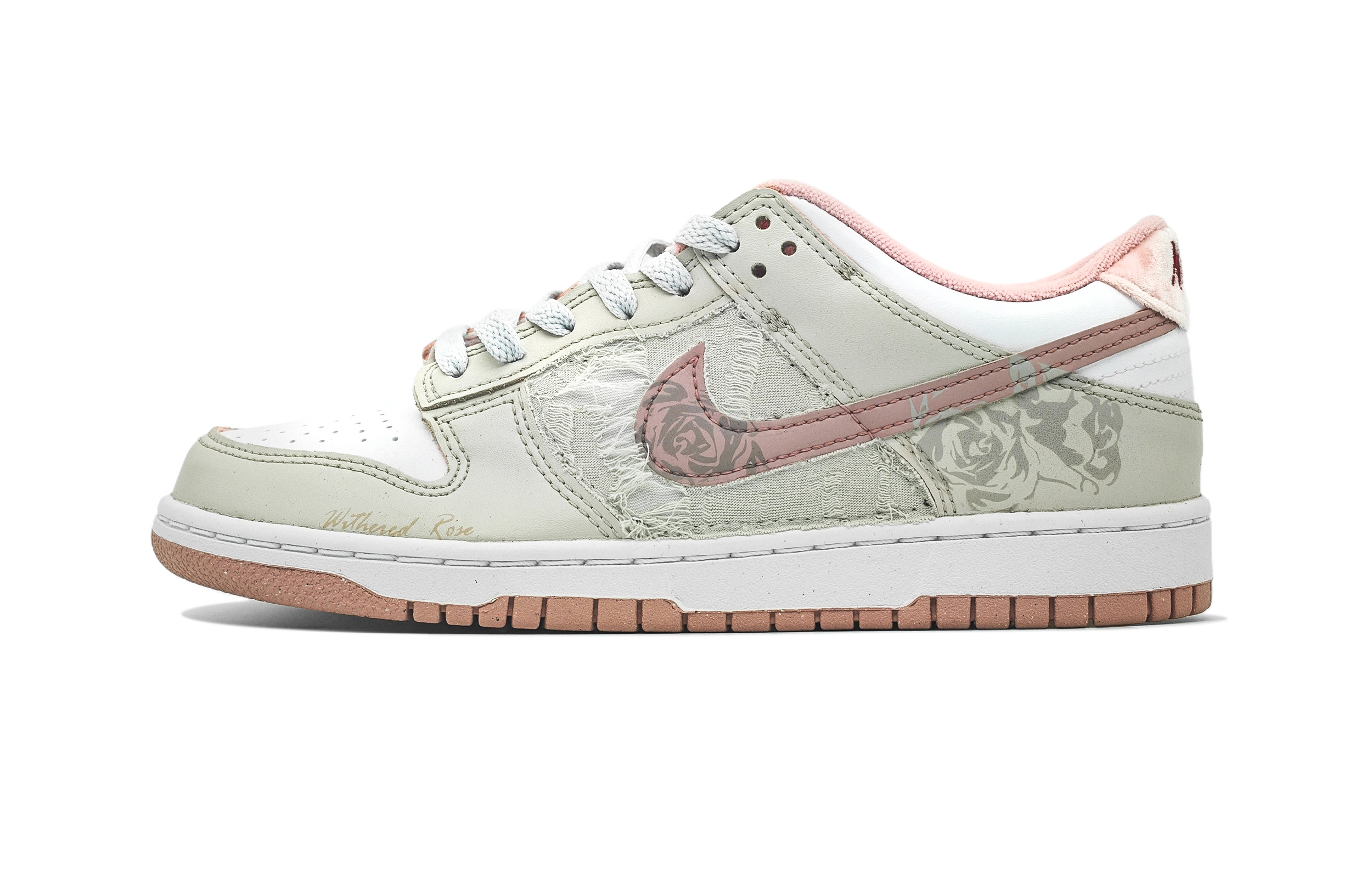 

Nike Кроссовки для скейтбординга dunk ash rose устойчивые к истиранию low top детские серые для подростков