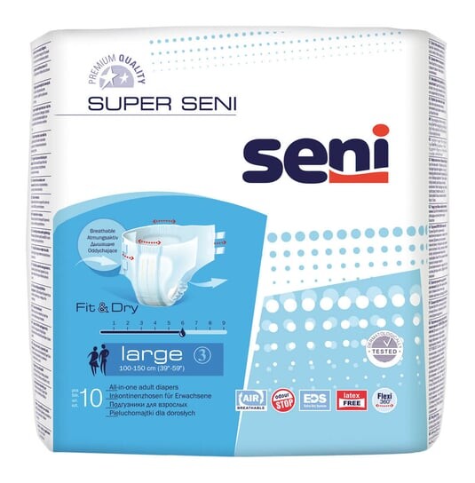 

Подгузники-трусы, большие 100-150 см, 10 шт. Seni Super