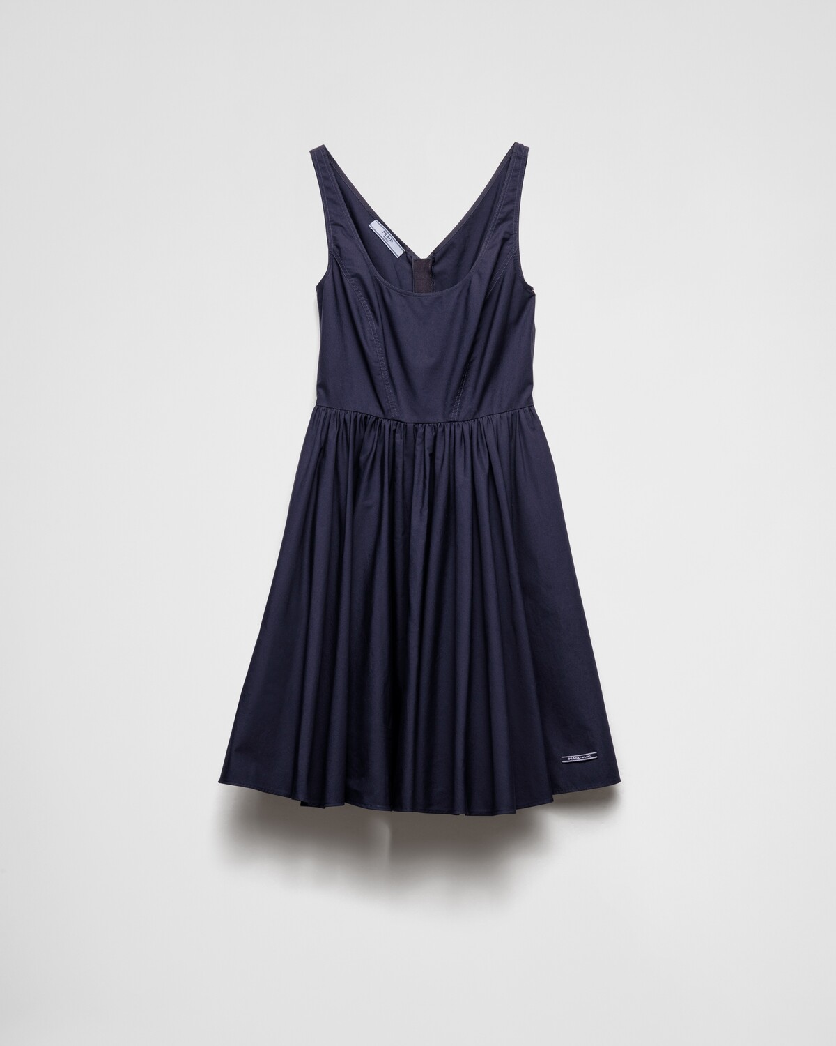 

Платье из хлопкового канваса Prada, синий