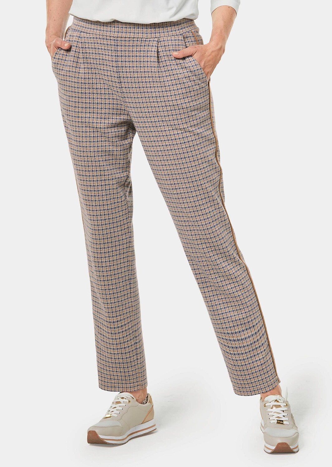 

Брюки GOLDNER Joggpant LOUISA, цвет hellbeige/gemustert
