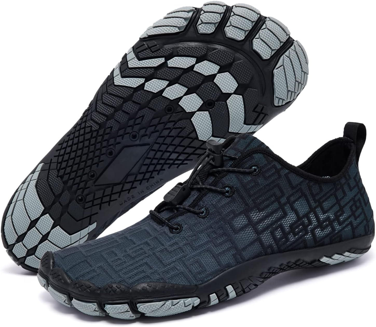 

Водные тапочки Racqua, быстро сохнущие, для босых ног, для пляжа, акваспорта, плавания, серфинга, бассейна, походов, дайвинга, прогулок для мужчин и женщин, черный/серый